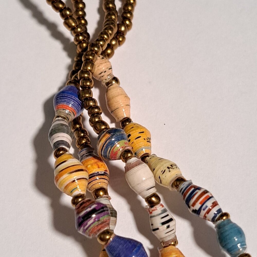 Teng Yue paper bead multi strand necklace - Picture 4 of 9